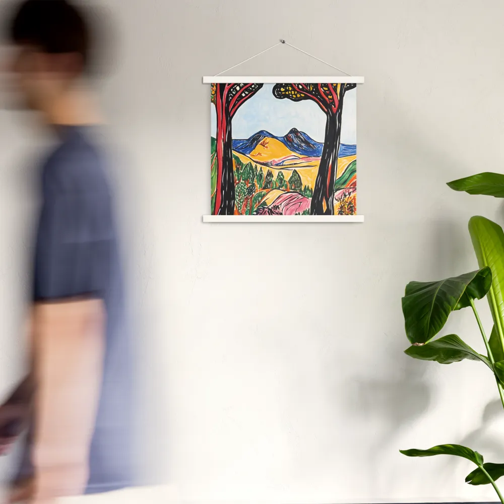 Vibrant Nature's Embrace | Poster With White Wood Hanger | 18″×18″