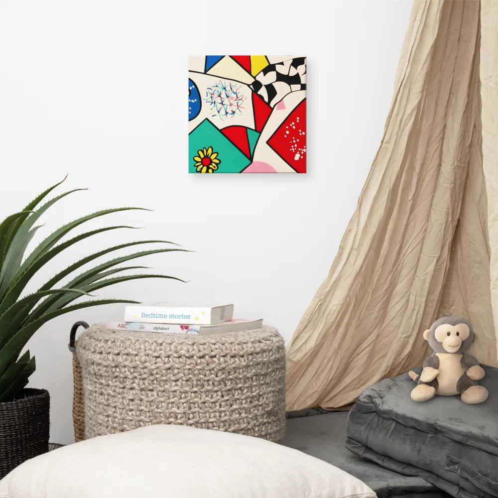 Joyful Geometry: A Playful Dance of Shapes and Colors | Canvas | 12″×12″