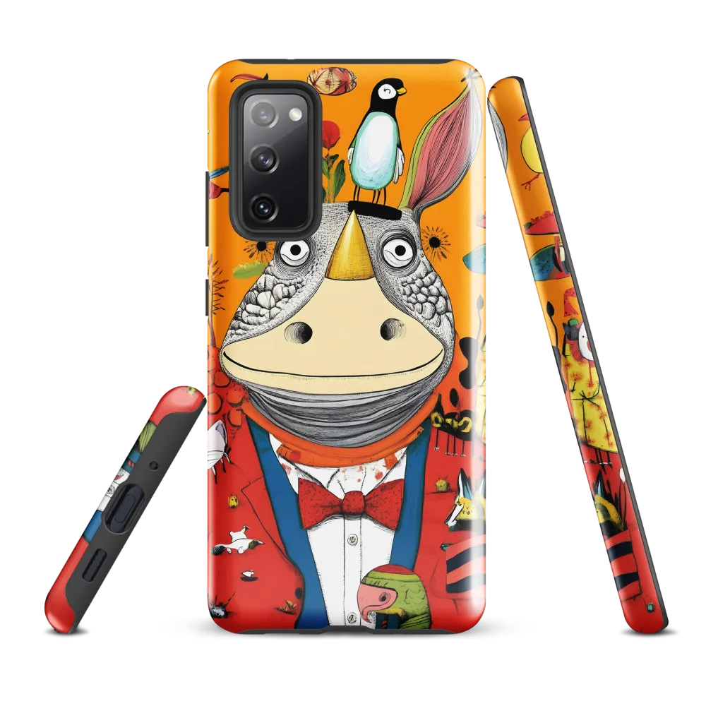 Whimsical Rhinoceros: A Playful Encounter