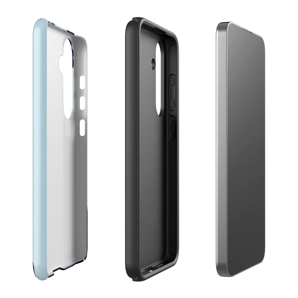 Digital Portrait in Abstract Blue | Phone Case |  S24 Plus | Tough Case | Matte