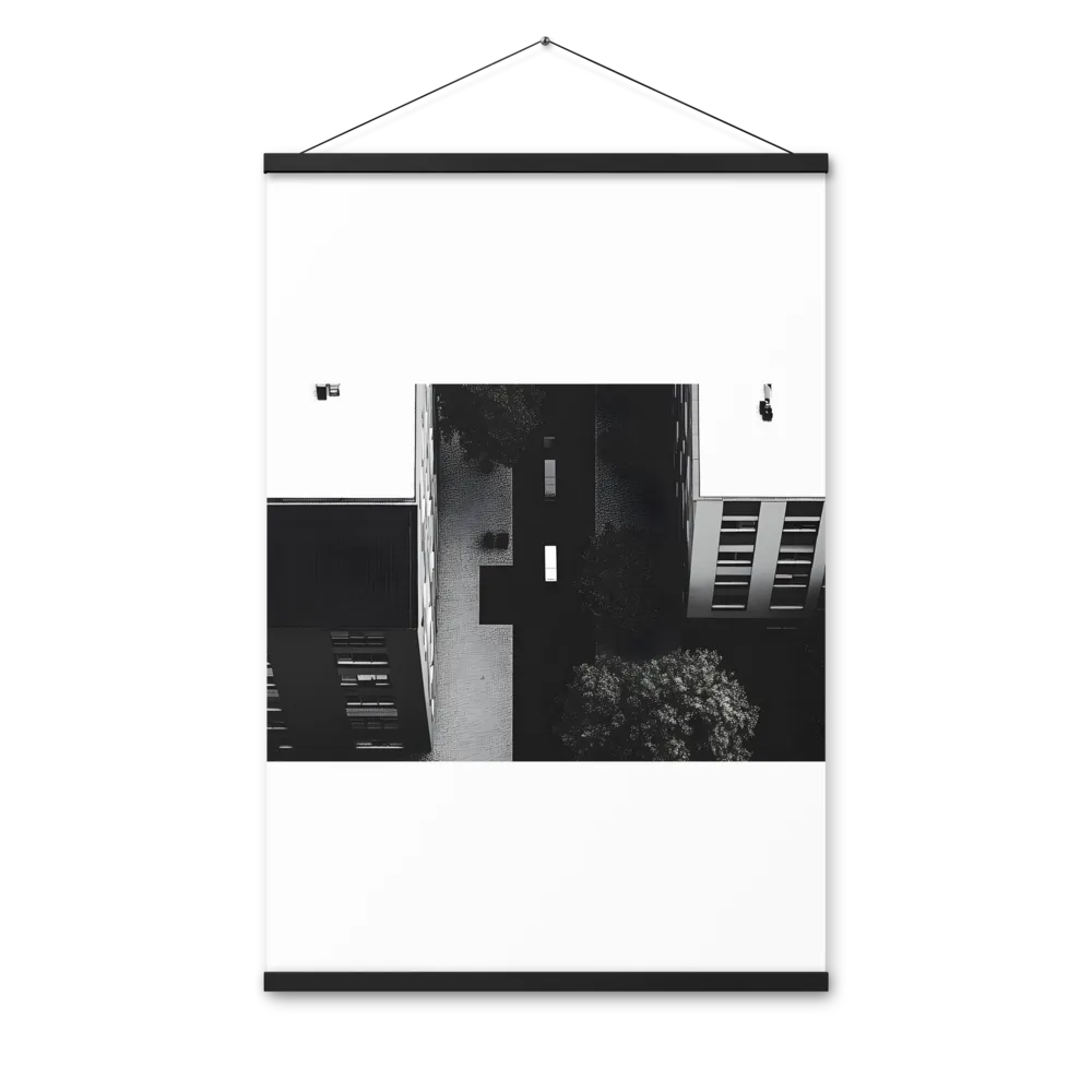 Urban Serenity from Above | Poster With Black Wood Hanger | 24″×36″