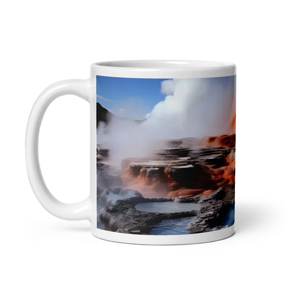 Nature's Fury: The Volcano's Expression | Mug with White inside | 11 oz