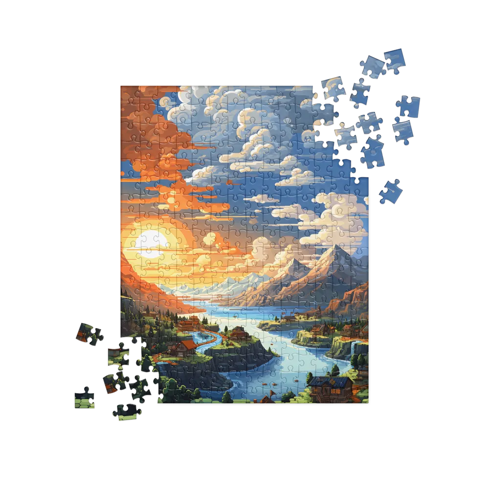 Tranquil Sunset Over Serene Landscape | Jigsaw Puzzle | 252/520 pieces