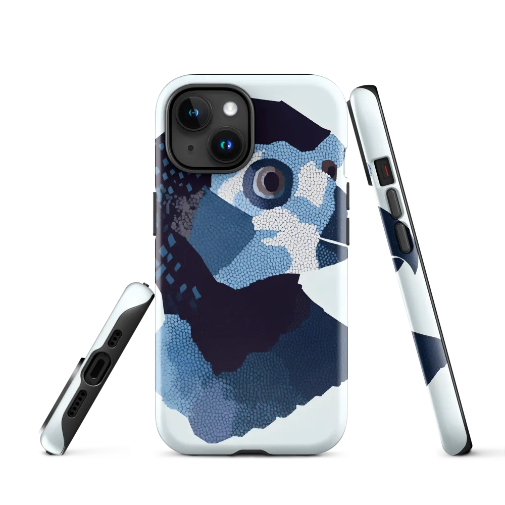 Abstract Avian Portrait in Blue