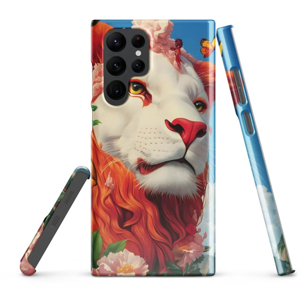 Majestic Lion Amidst Floral Splendor