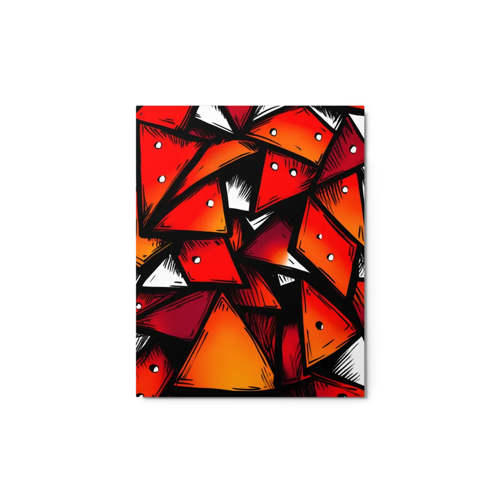 Dynamic Geometry of Red and Orange | Metal Print | 11″×14″