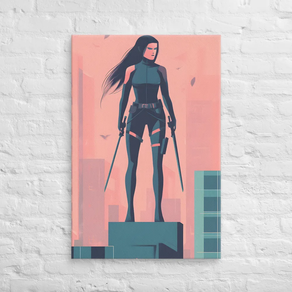 Urban Sentinel: A Warrior's Stand | Canvas | 24″×36″