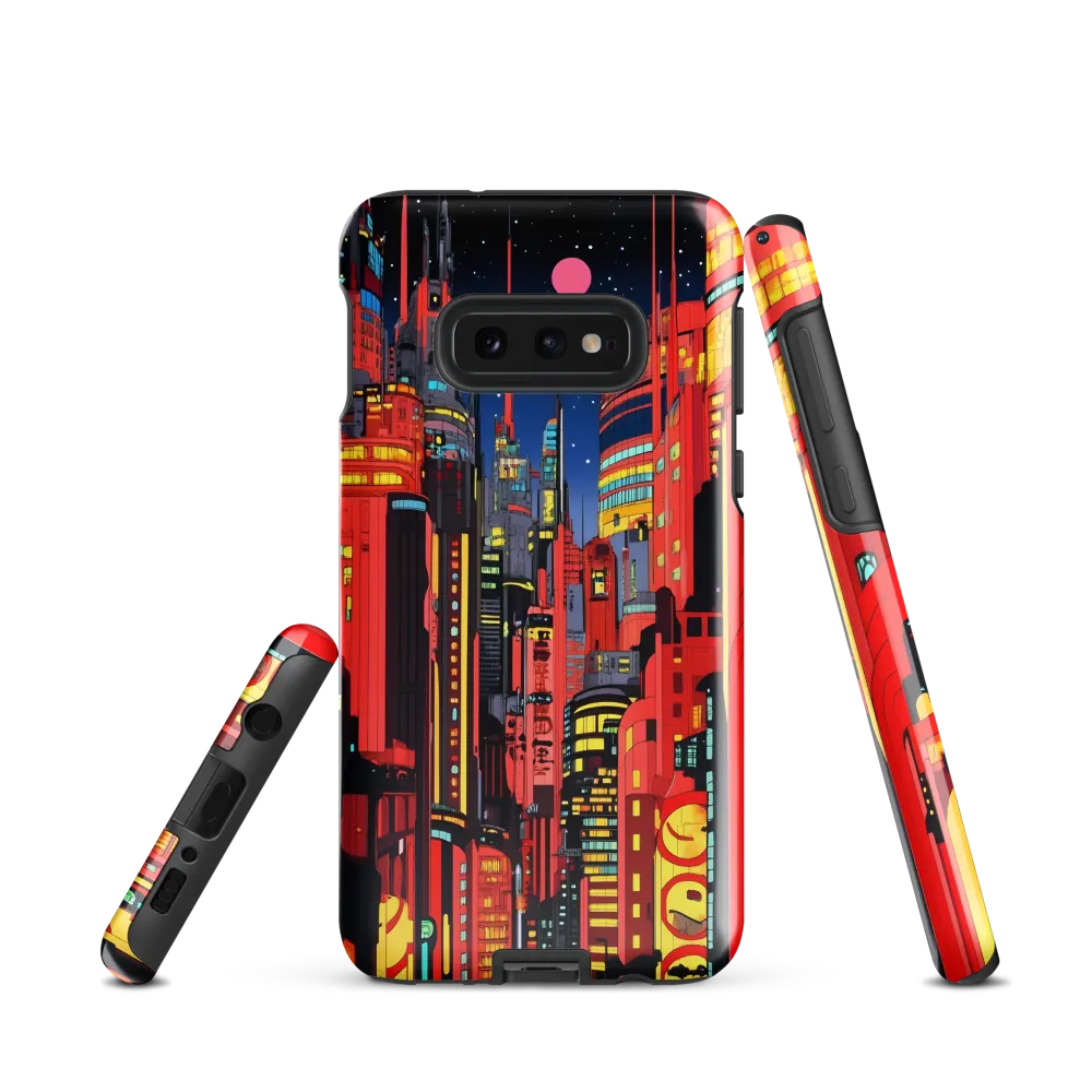 Neon Dreams: A Cyberpunk Cityscape | Phone Case |  S10e | Tough Case | Glossy