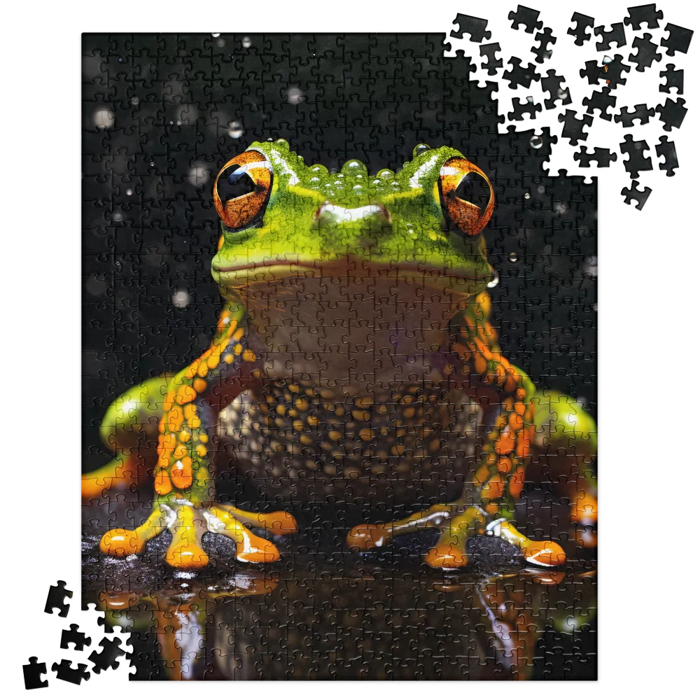 Emerald Elegance: The Frog in Focus | Jigsaw Puzzle | 520 pieces