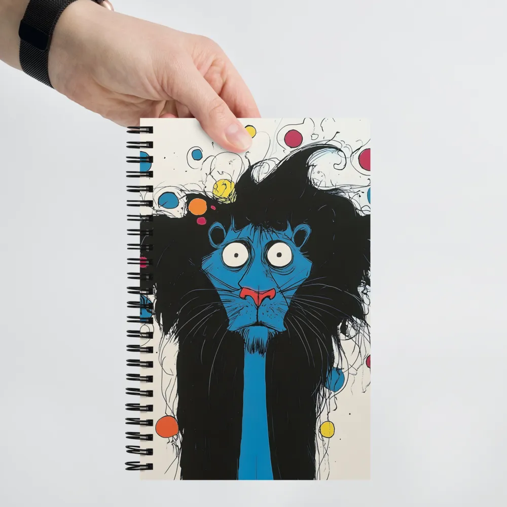 Whimsical Blue Lion | Spiral Notebook