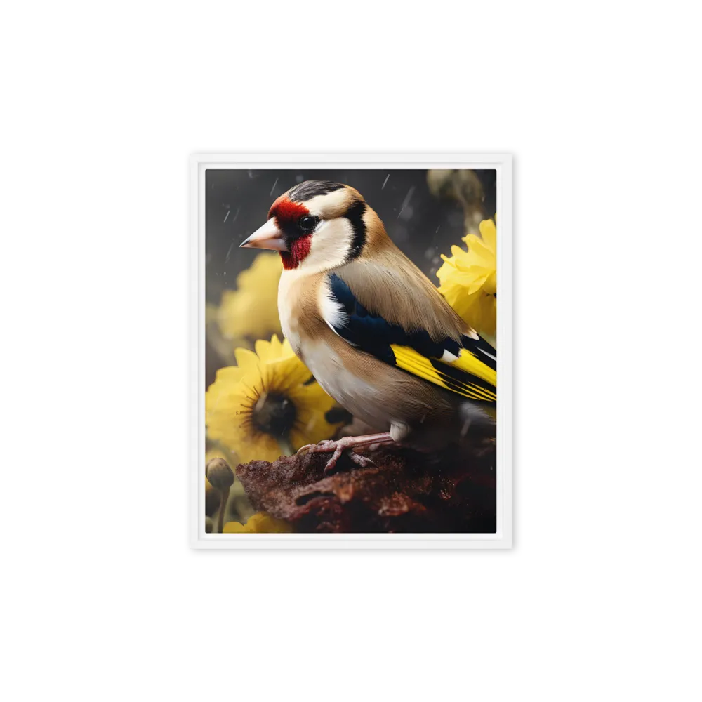 Harmony in Nature: A Goldfinch Amidst Blooms