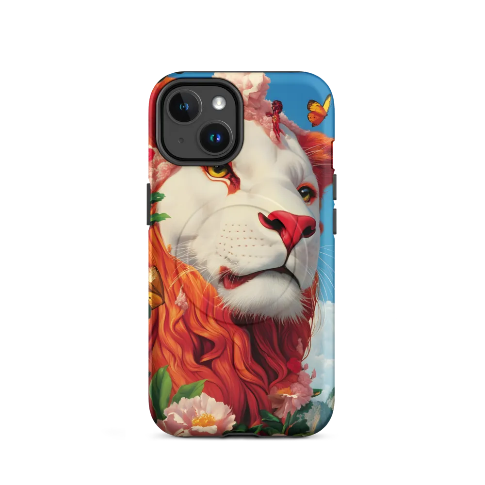 Majestic Lion Amidst Floral Splendor