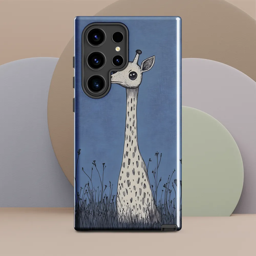 Whimsical Giraffe in Blue
