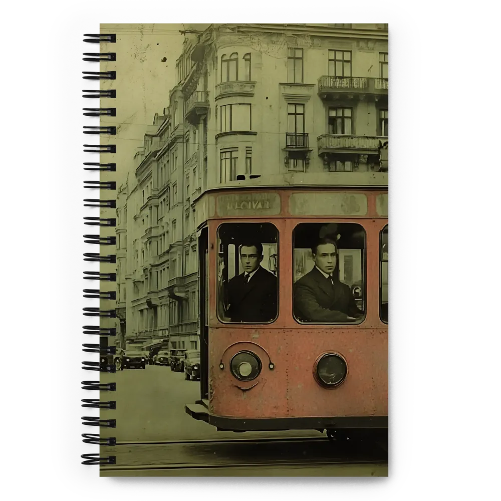 Echoes of the Past: A Tram's Journey Through Time | Spiral Notebook