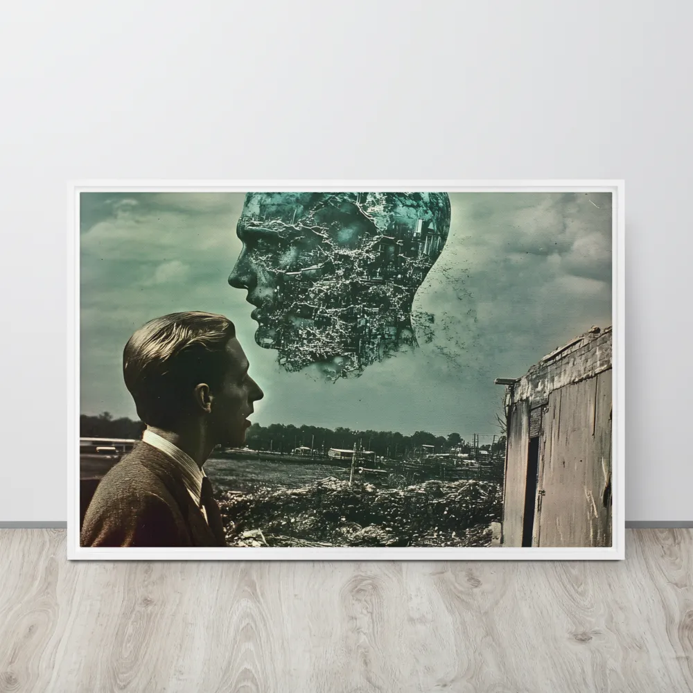 Ethereal Reflections: Identity in a Fragmented World | Canvas with White Frame | 24″×36″