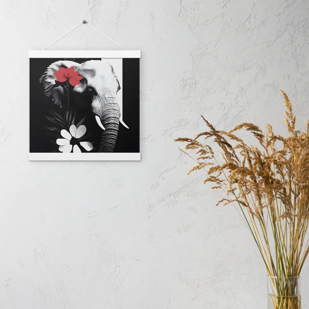 Elephant Harmony | Poster With White Wood Hanger | 12″×12″