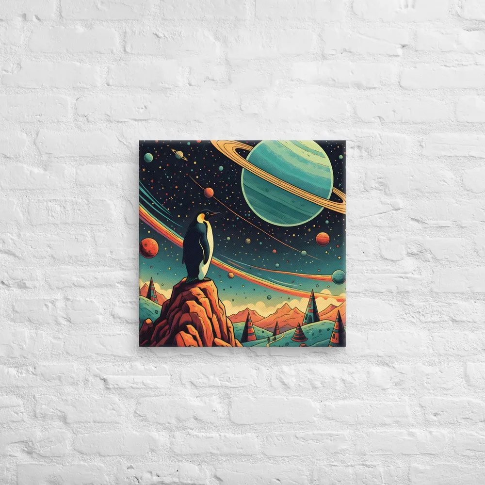 Cosmic Penguin 
 Canvas | 20″x 20″