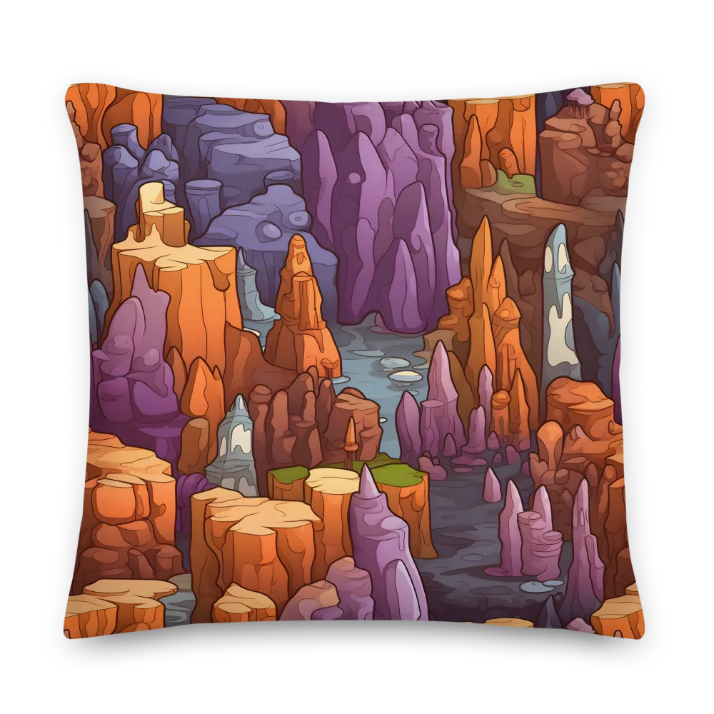 Vibrant Rockscape: A Digital Odyssey | Pillow | 22″×22″