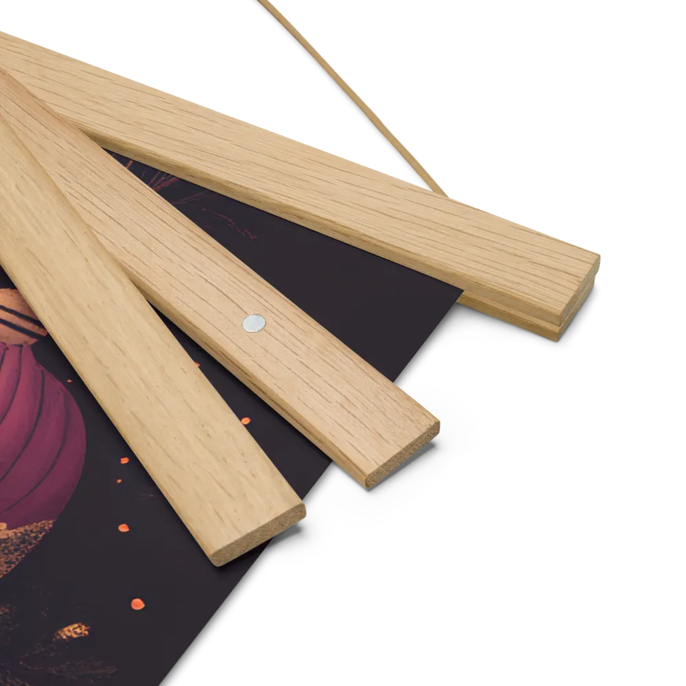 Ornate Harmony: A Digital Floral Architecture | Poster With Oak Wood Hanger | 18″×18″