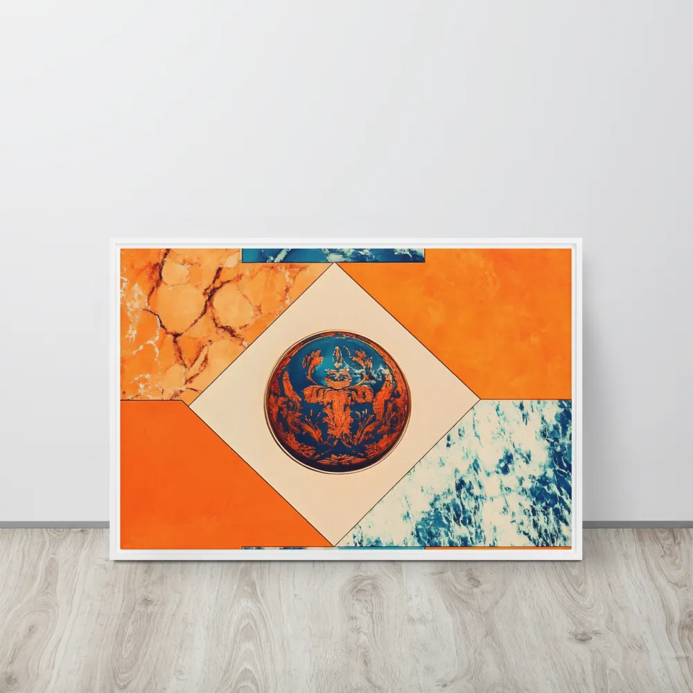 Harmonious Encounters: Abstract Geometry | Canvas with White Frame | 20″×30″