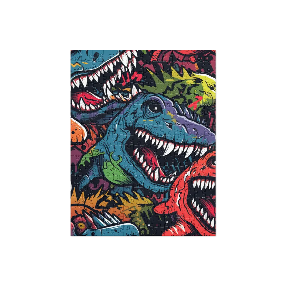 Dino Mania: A Colorful Frenzy | Jigsaw Puzzle | 252/520 pieces