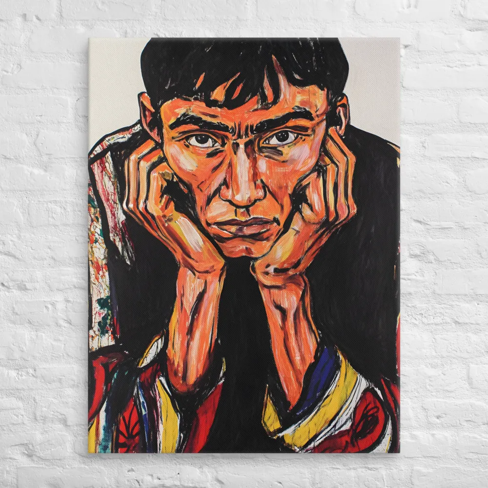 Contemplative Intensity: An Expressionist Portrait | Canvas | 30″×40″
