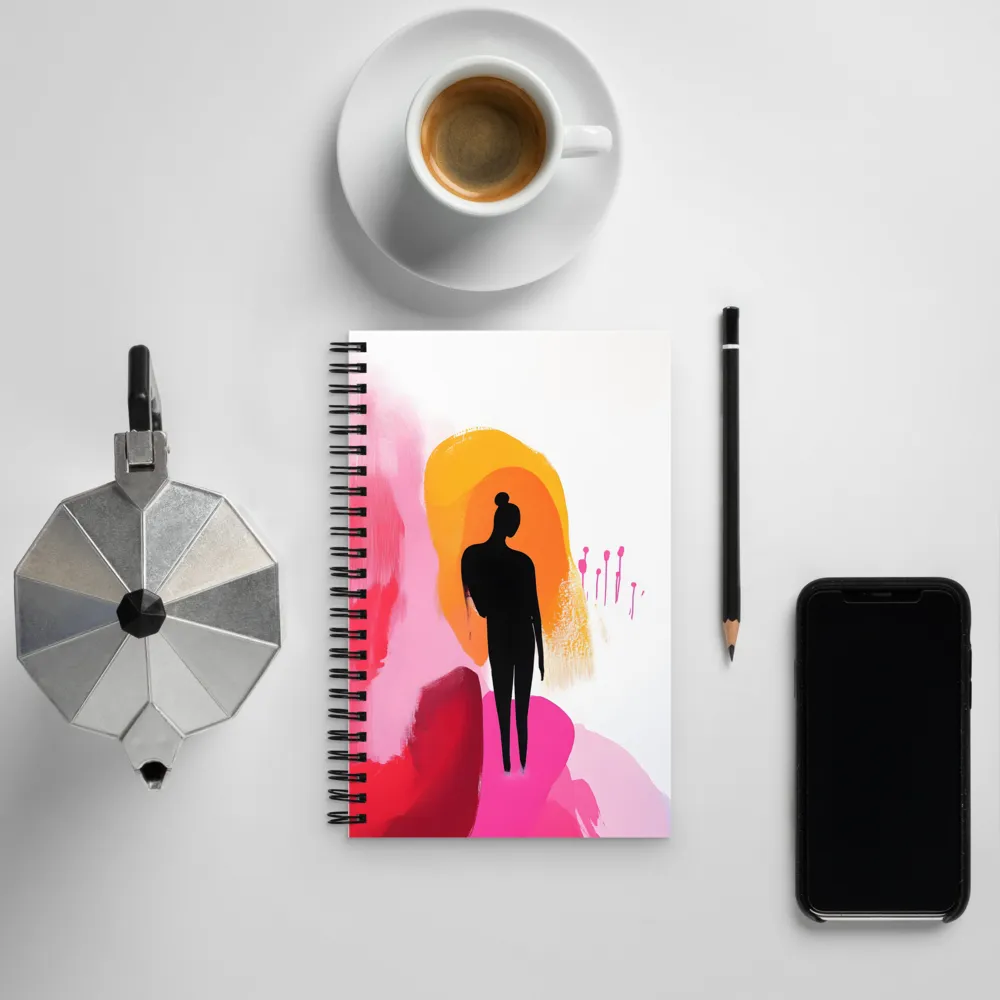 Silhouette in Colorful Abstraction | Spiral Notebook