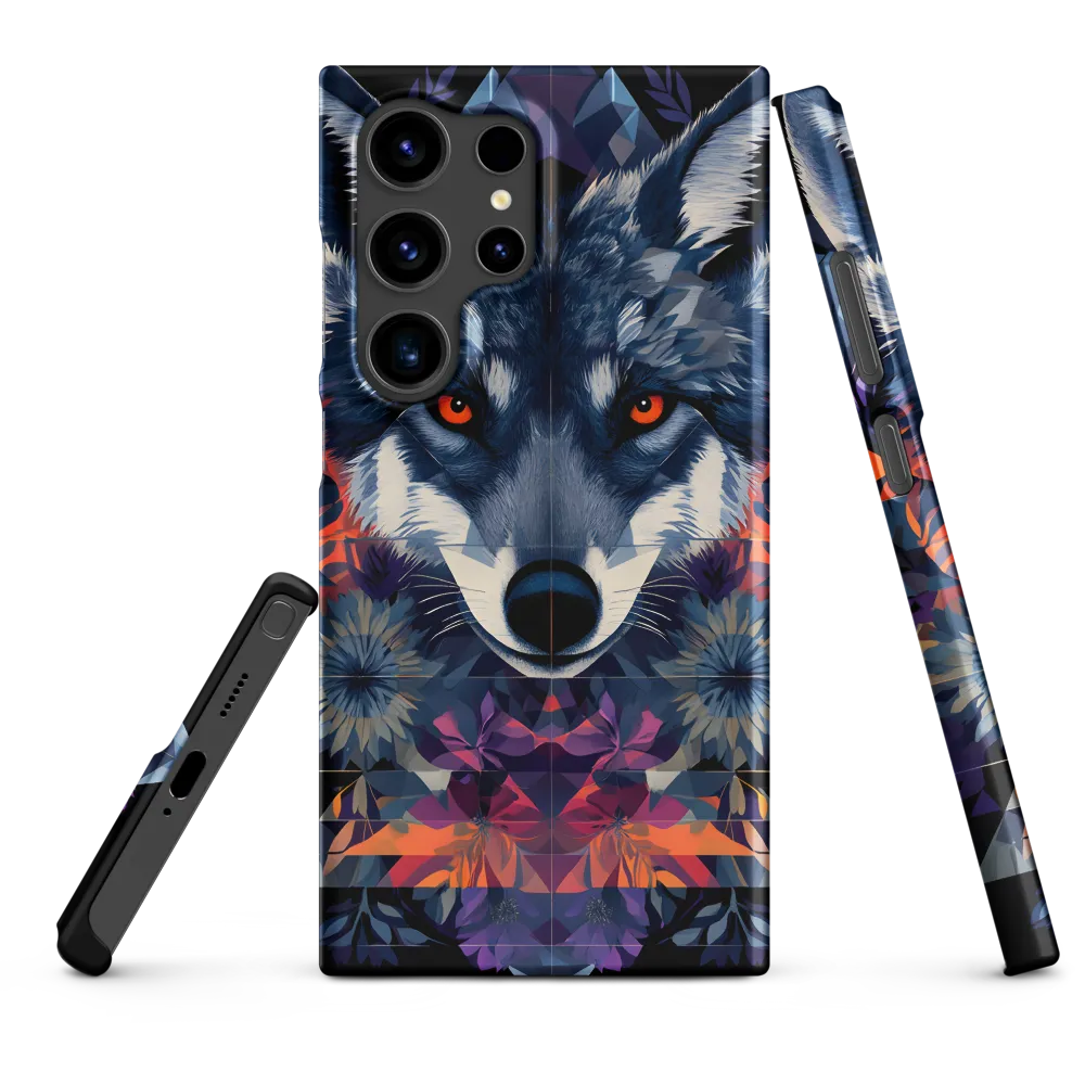 Mystical Wolf Amidst Floral Geometry
