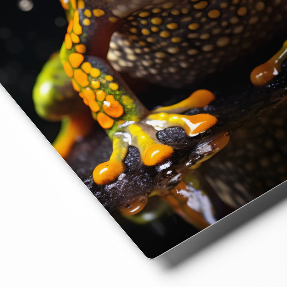 Emerald Elegance: The Frog in Focus | Metal Print | 8″×10″