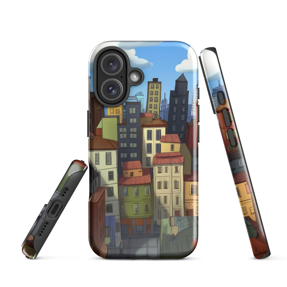 Urban Symphony: A Colorful Cityscape | Phone Case |  16 | Tough Case | Glossy