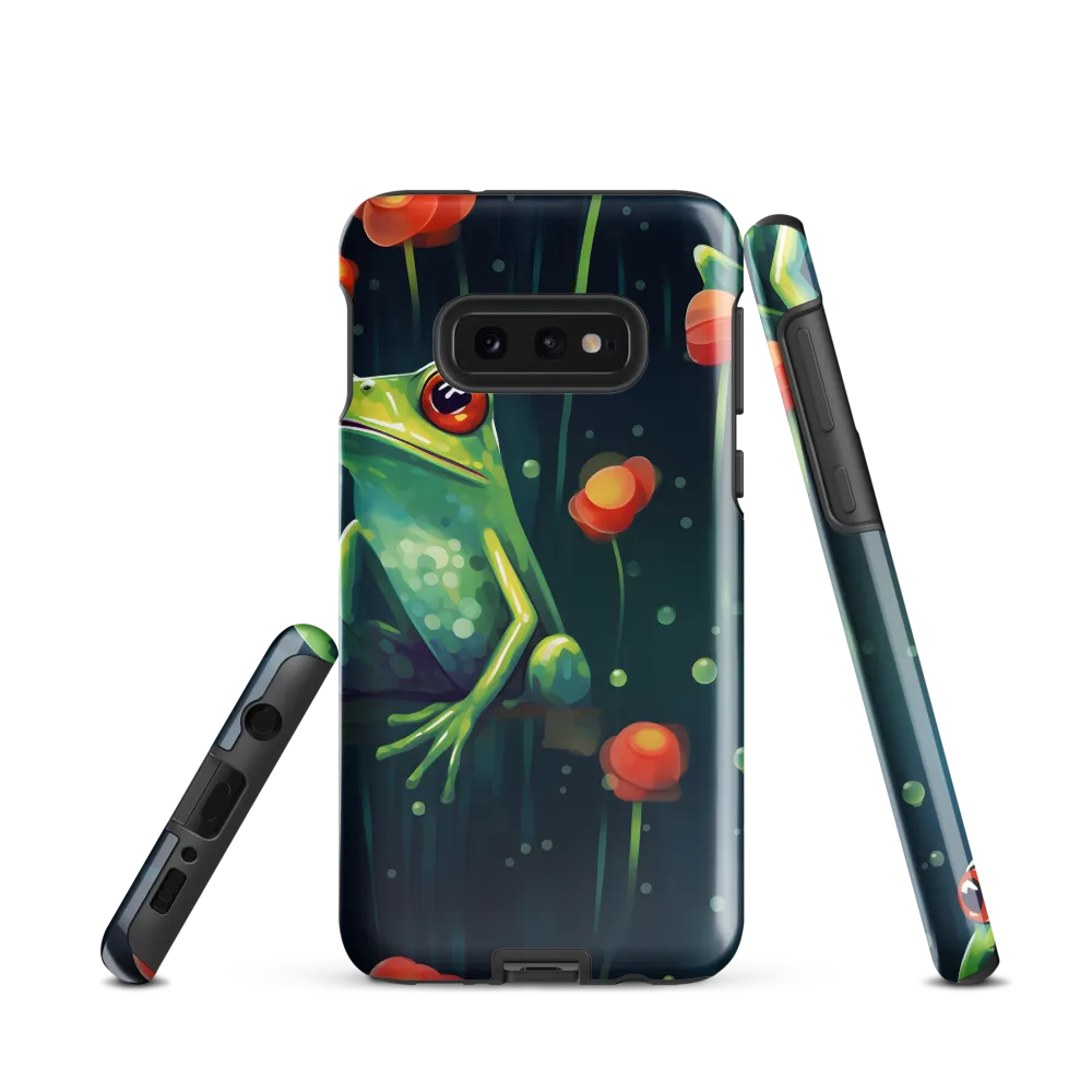 Playful Frogs in a Lush Pond