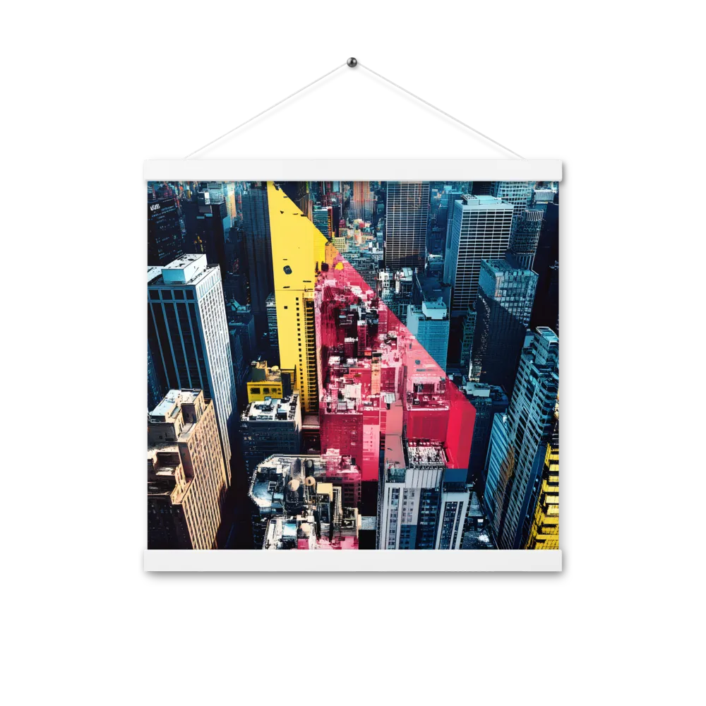 Dynamic Urban Symphony | Poster With White Wood Hanger | 16″×16″