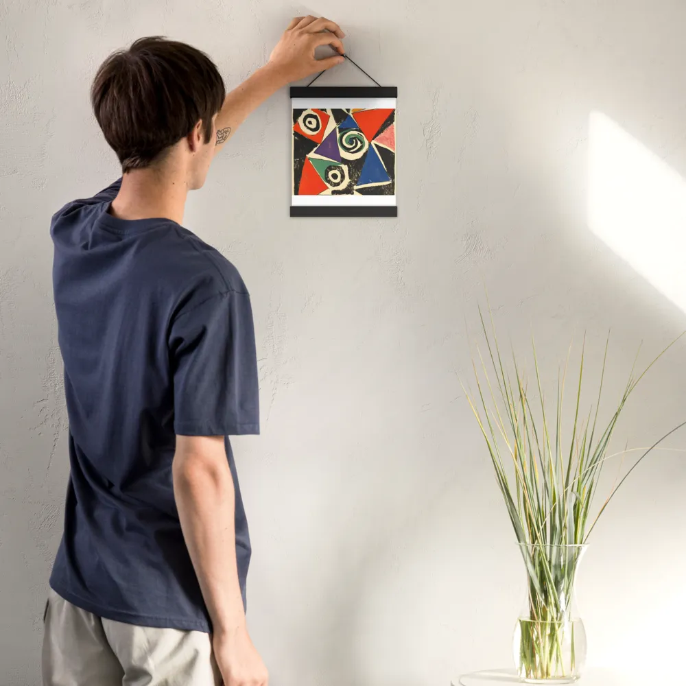Dynamic Geometric Abstraction | Poster With Black Wood Hanger | 8″×10″