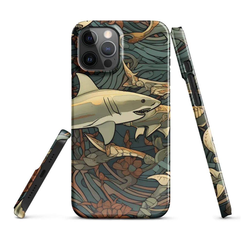 Dynamic Harmony of Sharks and Flora | Phone Case |  12 Pro Max | Snap Case | Glossy