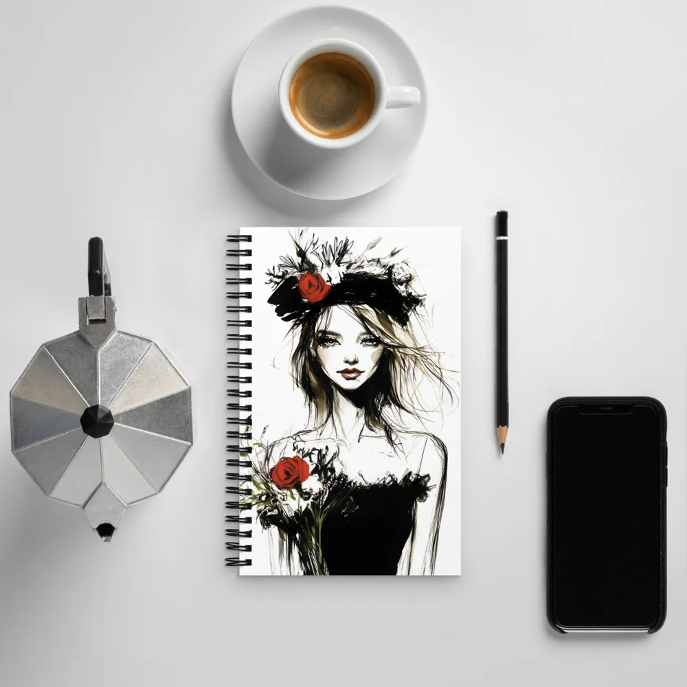 Elegance in Black and Red | Spiral Notebook