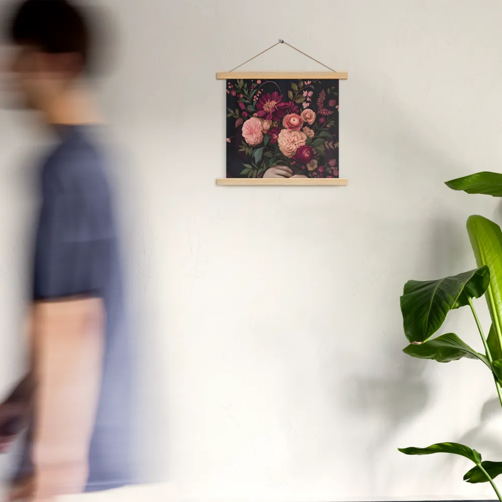 Botanical Elegance | Poster With Oak Wood Hanger | 14″×14″