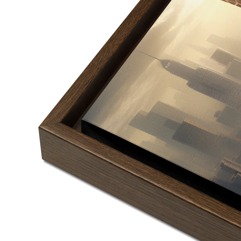 Urban Serengeti: A Giraffe's Perspective | Canvas with Brown Frame | 16″×20″