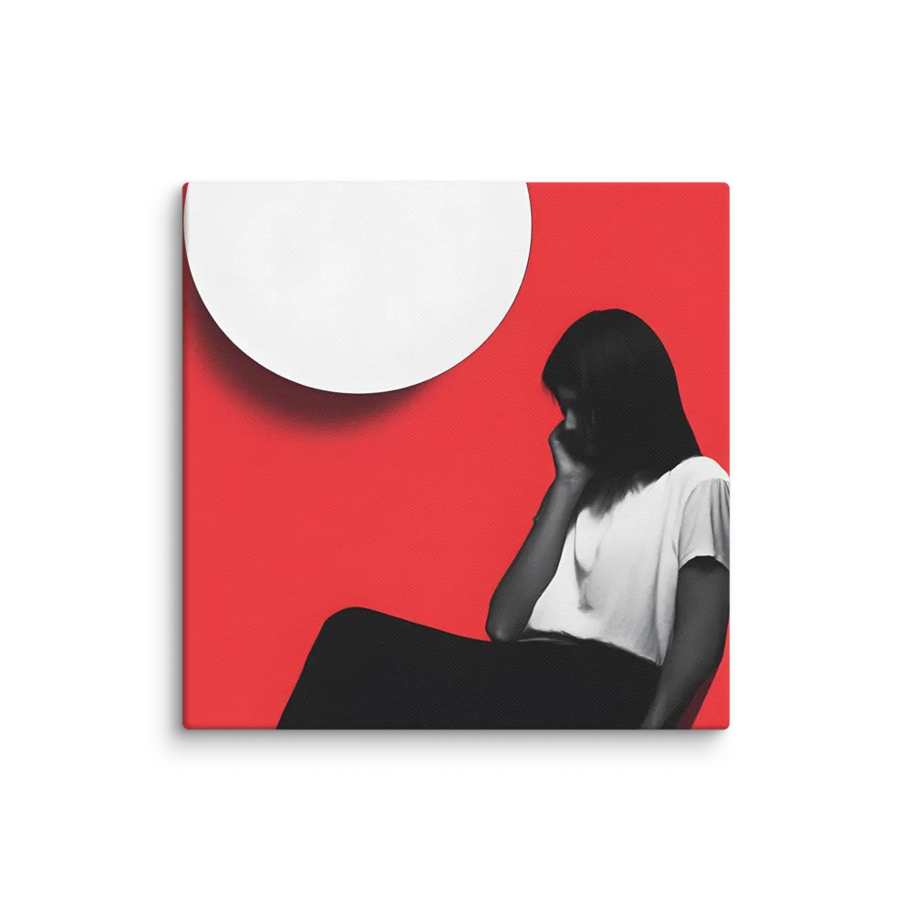 Contemplation in Red | Canvas | 16″×16″