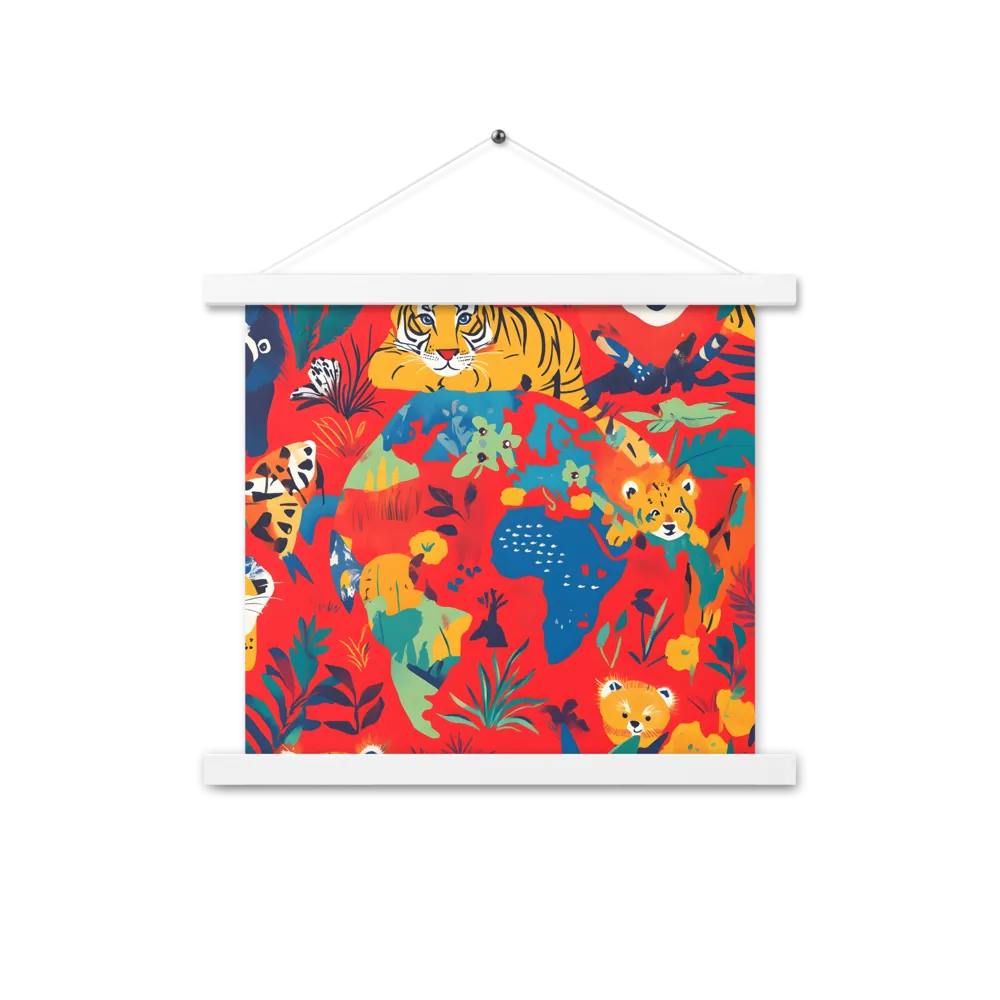 Wild Wonders of the Globe | Poster With White Wood Hanger | 14″×14″