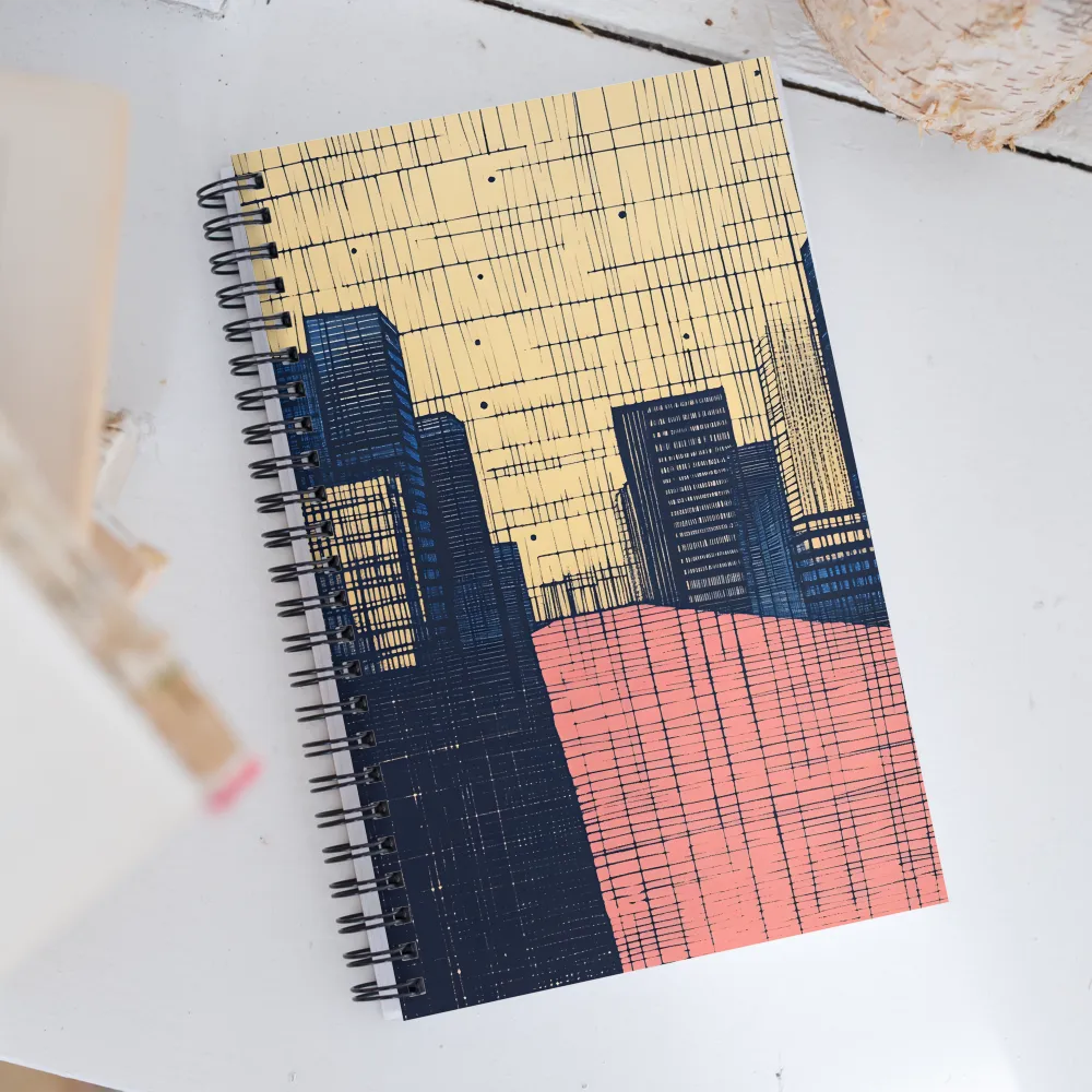 Urban Echoes: A Minimalist Cityscape | Spiral Notebook