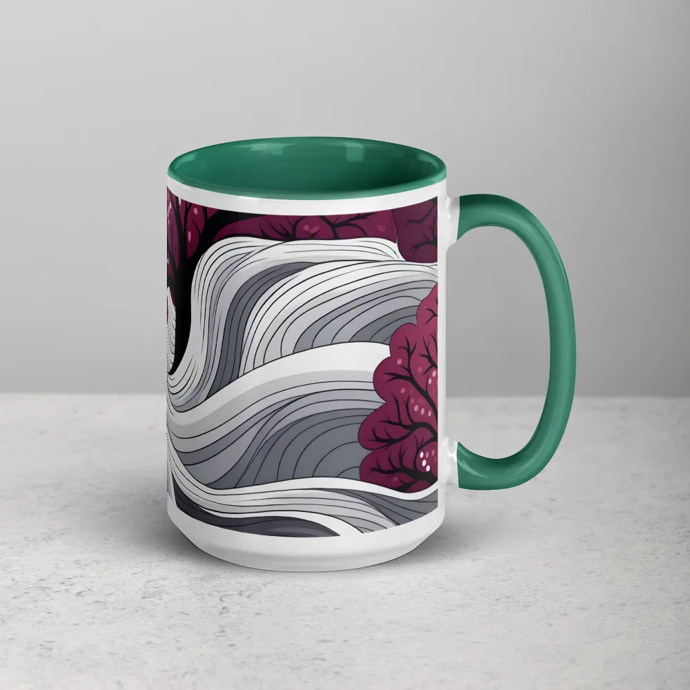Abstract Trees and Waves Design | Mug