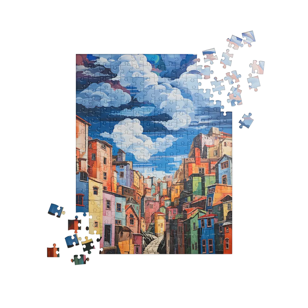 Whimsical Heights: A Vibrant Cityscape | Jigsaw Puzzle | 252 pieces