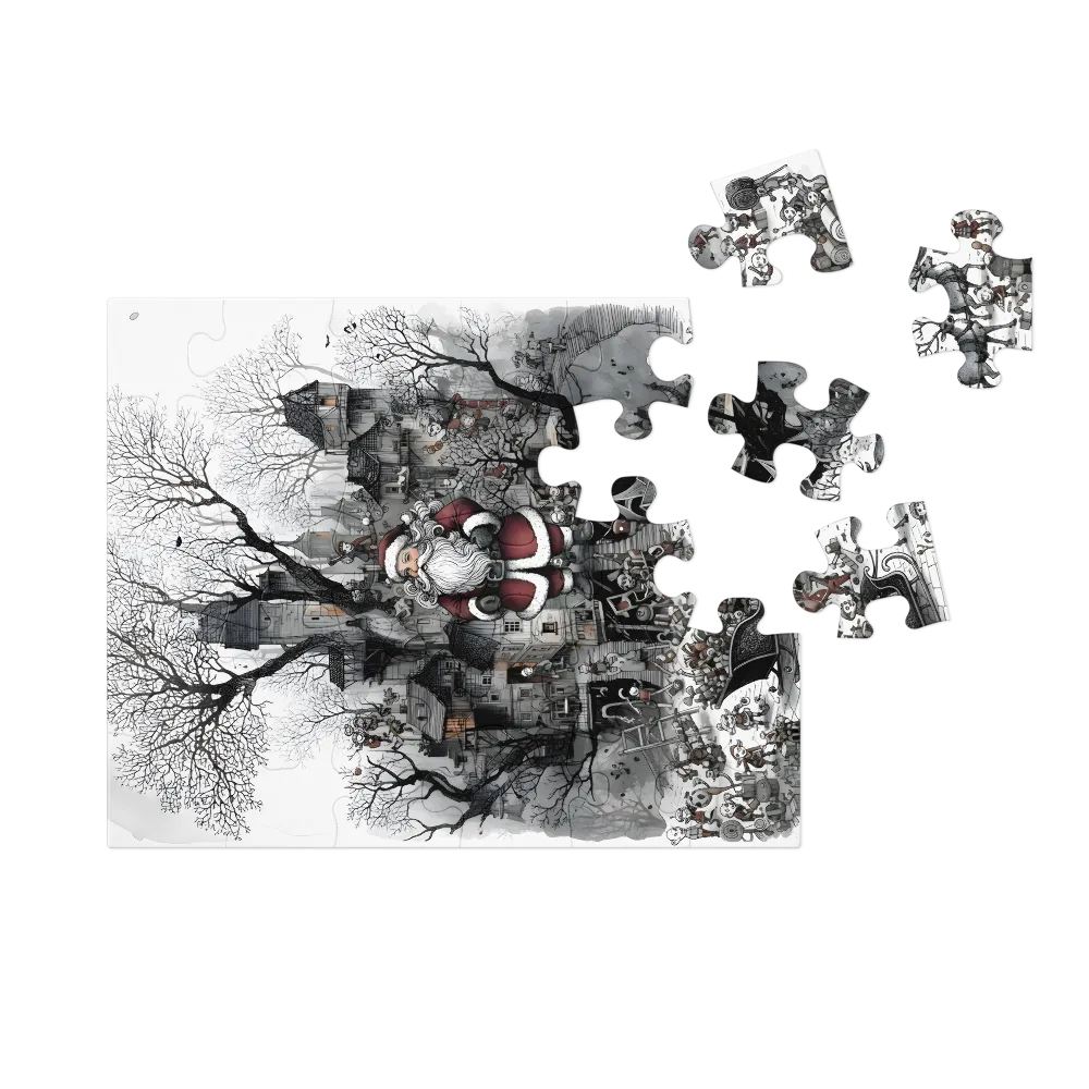 Santa's Treehouse Workshop 
 Jigsaw Puzzle in Tin Box