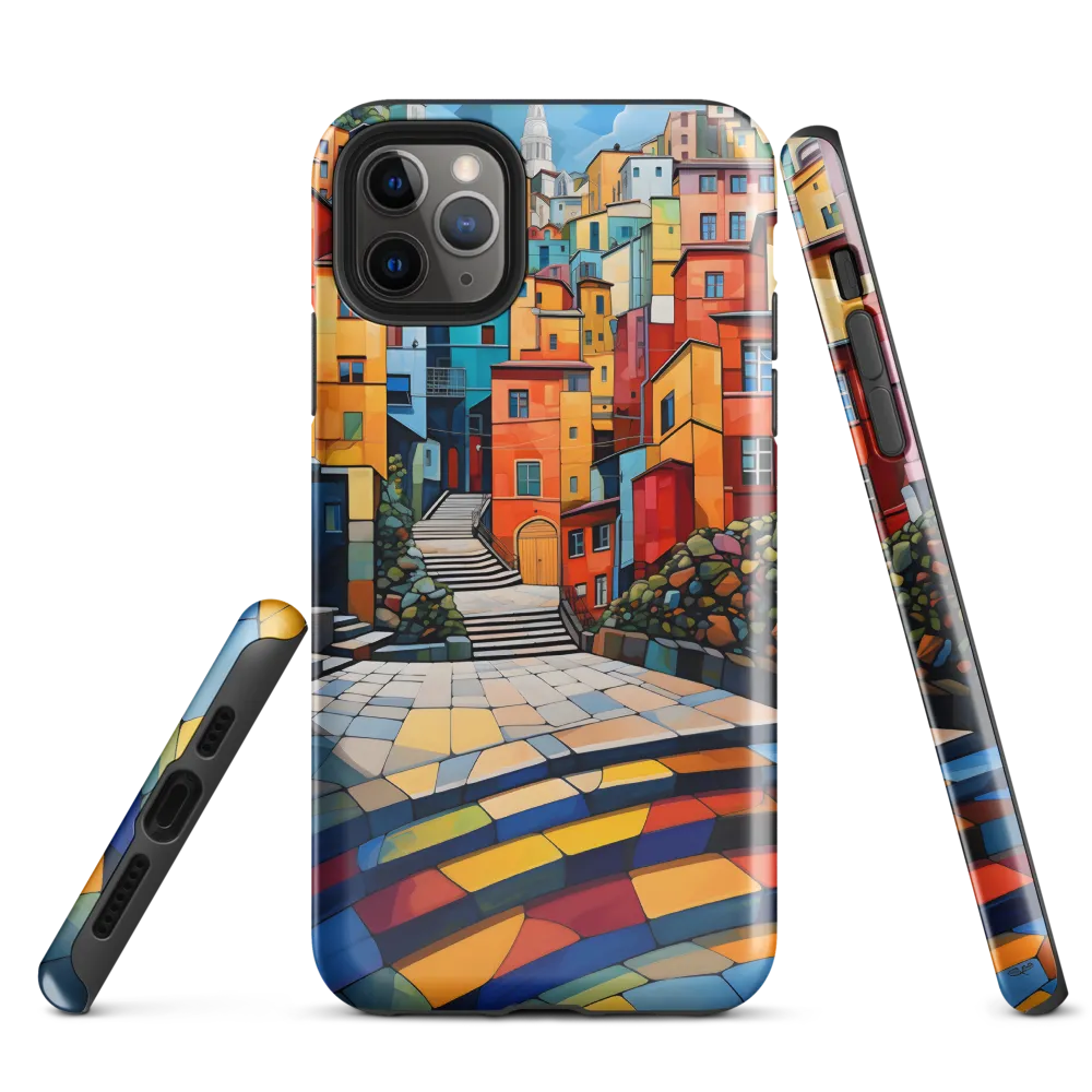 Vibrant Village: A Cubist Journey | Phone Case |  11 Pro Max | Tough Case | Glossy