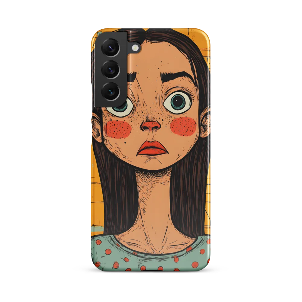 Wide-Eyed Portrait on Distressed Yellow Planks