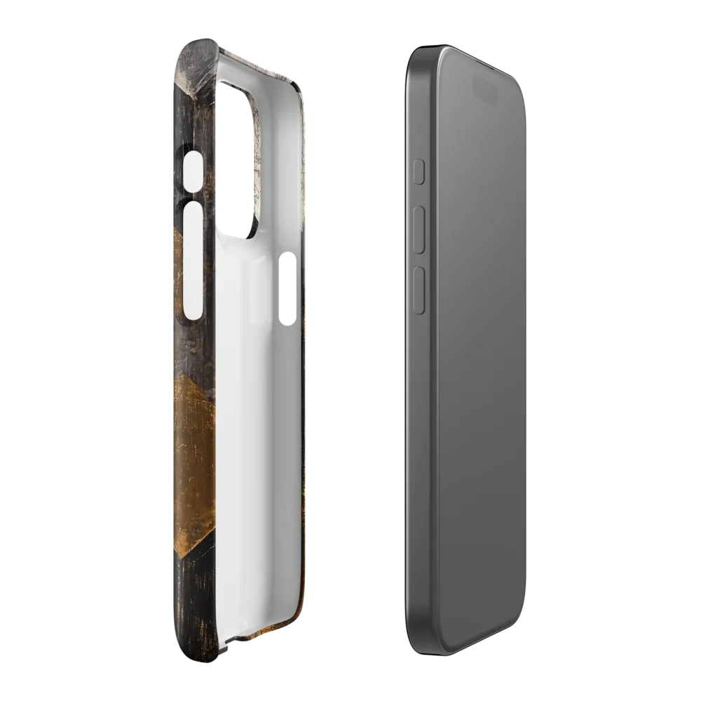 Geometric Harmony in Gold and Black | Phone Case |  15 Pro | Snap Case | Glossy