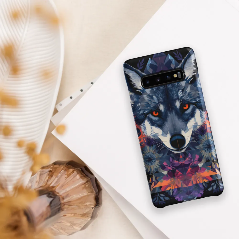 Mystical Wolf Amidst Floral Geometry