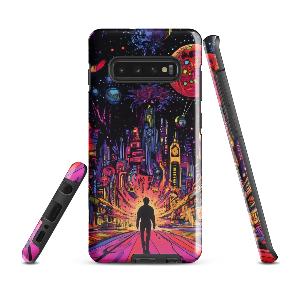 Journey into the Neon Cosmos | Phone Case |  S10 Plus | Tough Case | Glossy