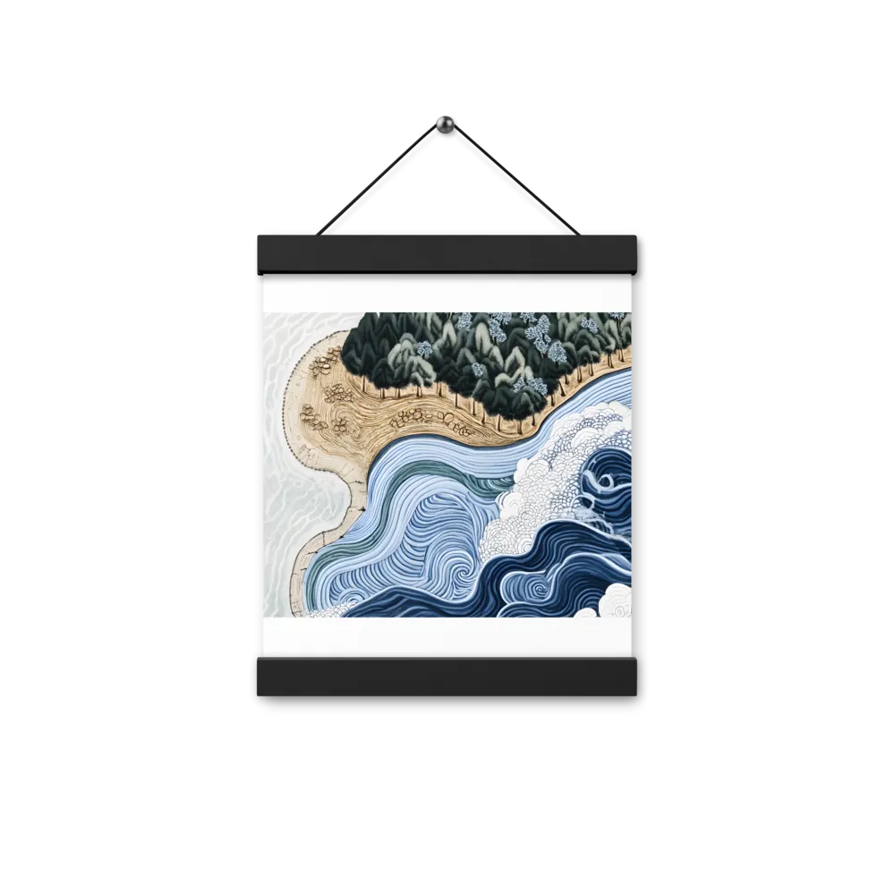 Oceanic Harmony: A Tranquil Landscape | Poster With Black Wood Hanger | 8″×10″