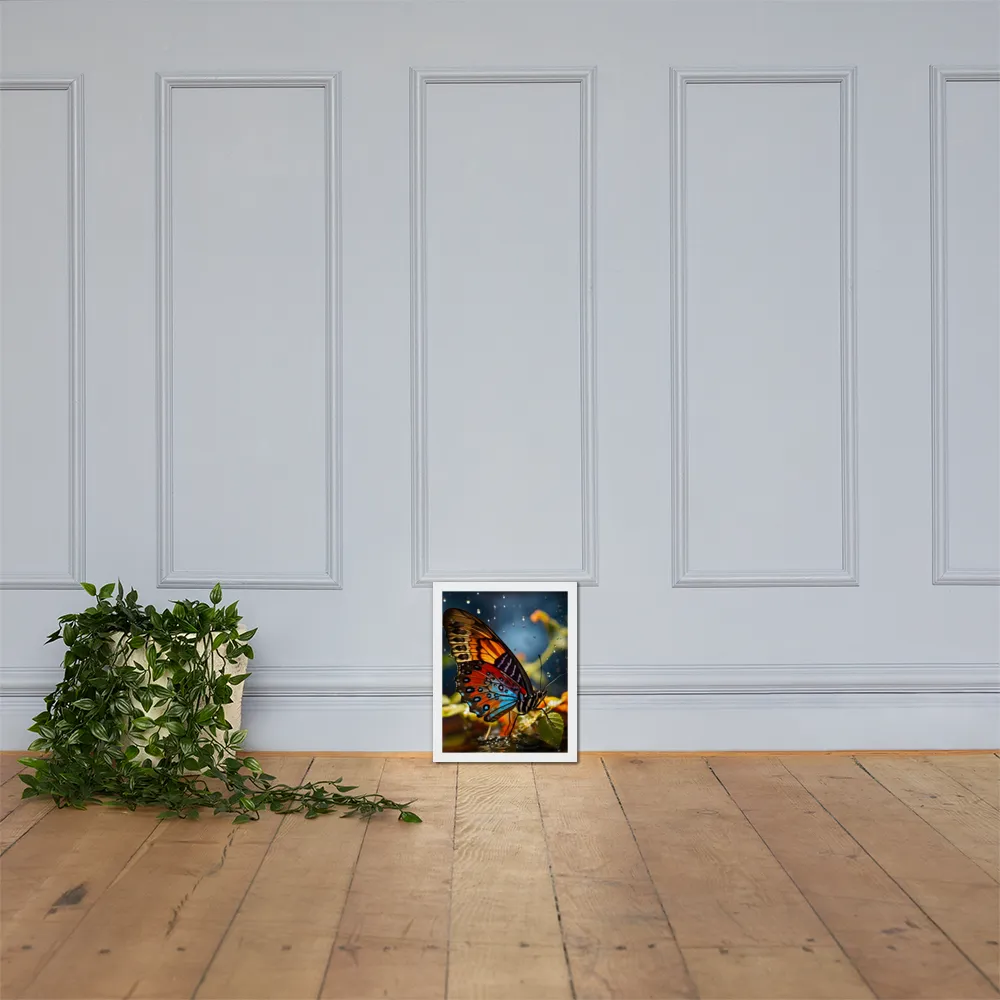 Dance of Colors: The Butterfly's Elegance | Poster with White Frame | 11″×14″
